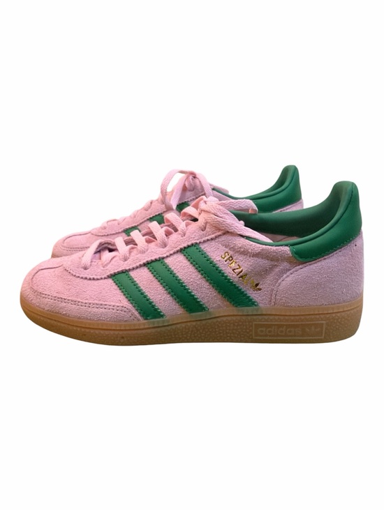 adidas Shoes - adidas Spezials in Pink with Green Stripes. Size 6.5 Women’s. EUC.